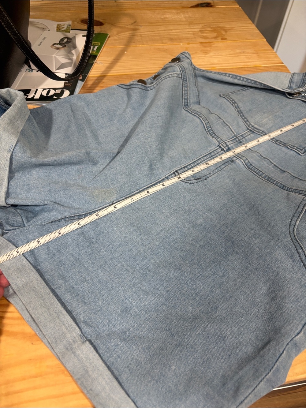Light Blue Denim Short Overalls - Picture 9 of 10